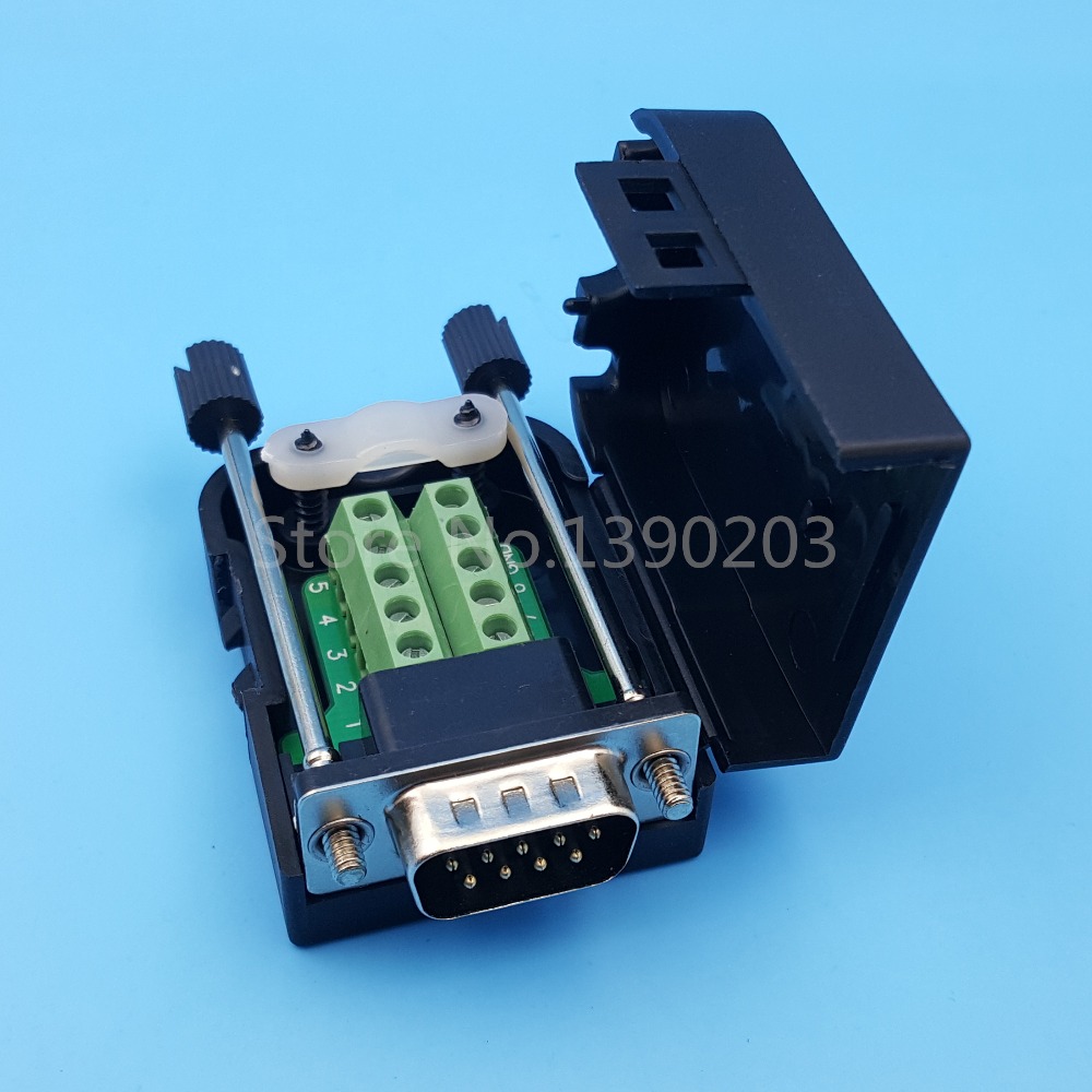 D-SUB DB9 Male 9  ÷ 극ũ ƿ  ͹̳ Ŀ    öƽ Ŀ/D-SUB DB9 Male 9Pin Plug Breakout Board Terminals Connector Screw Type Black Plastic C